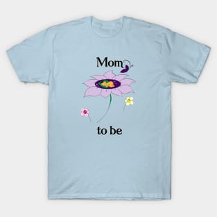 Mom To Be_Purple Flower T-Shirt